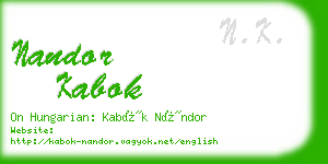 nandor kabok business card